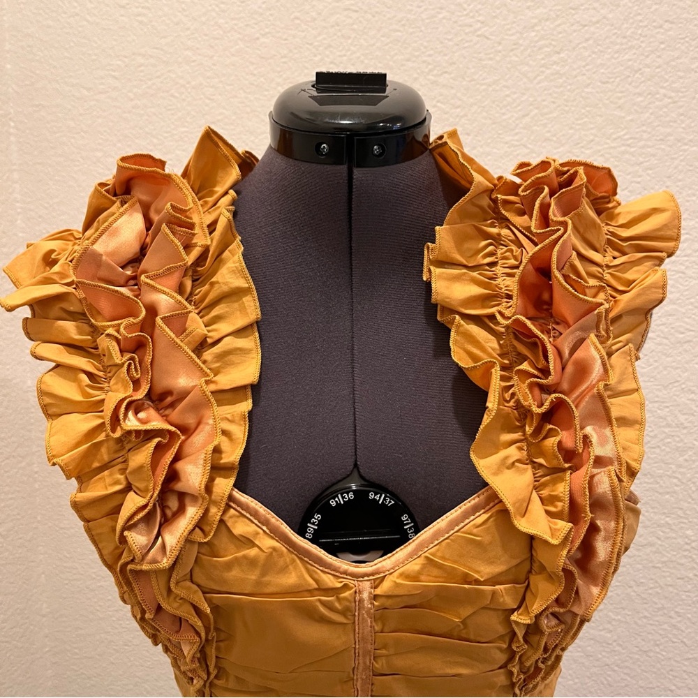 Ruffled Gold Blouse